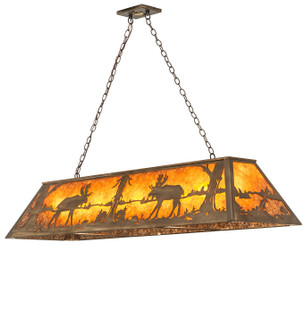 Moose At Lake Nine Light Pendant in Antique Copper (57|30333)
