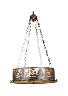 Mountain Pine Four Light Inverted Pendant in Antique Copper (57|29922)