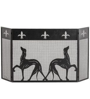 Greyhound Fireplace Screen in Textured Black (57|29440)