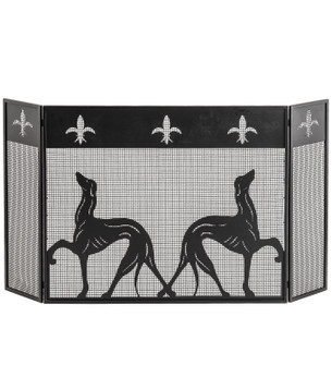 Greyhound Fireplace Screen in Textured Black (57|29440)