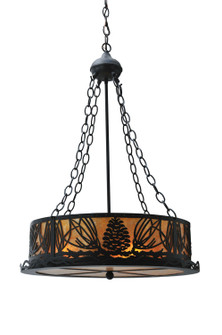 Mountain Pine Four Light Inverted Pendant in Textured Black (57|29268)