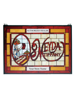 Meyda Tiffany Window in Bai Flame Ha Lt Blue Grey Ca Lt Peach Flame (57|28370)