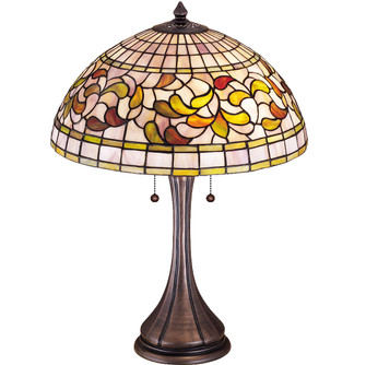 Tiffany Turning Leaf Two Light Table Lamp in Mahogany Bronze (57|27824)