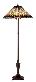 Tiffany Jeweled Peacock Floor Lamp in Mahogany Bronze (57|27561)