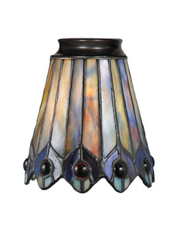 Tiffany Jeweled Peacock Fan Light Shade in Green/Blue Purple/Blue Purple/Blue Purp (57|27474)