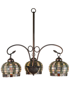 Jeweled Basket Three Light Chandelier in Mahogany Bronze (57|27420)