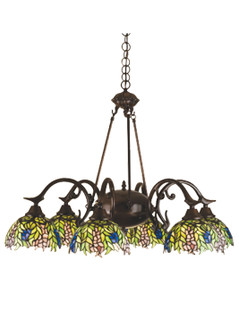 Tiffany Honey Locust Six Light Chandelier in Mahogany Bronze (57|27397)
