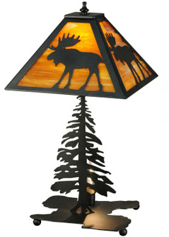 Lone Moose Two Light Table Lamp in Textured Black Textured Black (57|27293)