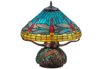 Tiffany Dragonfly Three Light Table Lamp in Mahogany Bronze (57|27159)