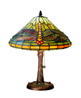 Tiffany Dragonfly One Light Table Lamp in Mahogany Bronze/Green Mosaic (57|27158)