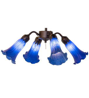Blue Four Light Fan Light in Mahogany Bronze (57|261505)