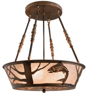 Leaping Trout Four Light Semi-Flushmount in Antique Copper,Burnished (57|259256)