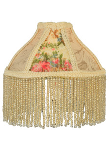 Fabric & Fringe Shade in Ivory/Floral/Ivory (57|25901)