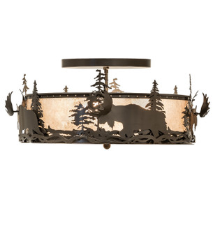 Moose At Dusk Four Light Flushmount in Black Metal (57|258530)