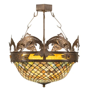 Catch Of The Day Four Light Semi-Flushmount in Antique Copper (57|258344)