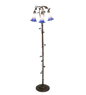 Blue/White Pond Lily Three Light Floor Lamp in Mahogany Bronze (57|255142)