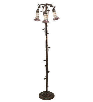Stained Glass Pond Lily Three Light Floor Lamp in Mahogany Bronze (57|255139)
