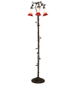 Pink/White Three Light Floor Lamp in Mahogany Bronze (57|255131)