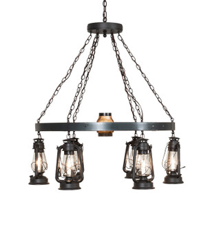 Miners Lantern Six Light Chandelier in Wrought Iron (57|254513)
