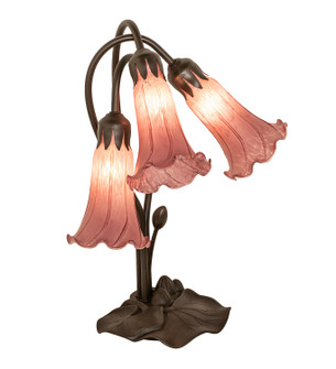 Lavender Pond Lily Three Light Table Lamp in Mahogany Bronze (57|254357)