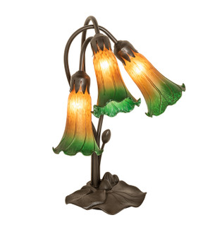 Amber/Green Three Light Table Lamp in Mahogany Bronze (57|254243)