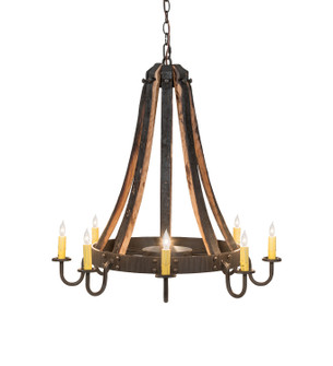 Barrel Stave Eight Light Chandelier in Natural Wood,Oil Rubbed Bronze (57|253258)