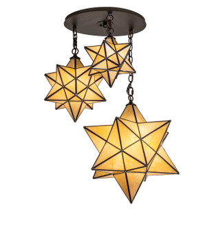 Moravian Star Three Light Pendant in Oil Rubbed Bronze (57|251942)