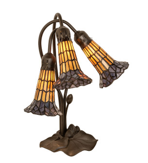 Stained Glass Pond Lily Three Light Table Lamp in Mahogany Bronze (57|251687)