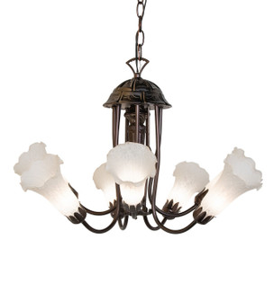 White Seven Light Chandelier in Mahogany Bronze (57|251580)