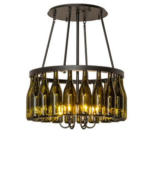 Tuscan Vineyard Six Light Semi-Flushmount in Textured Black (57|251407)