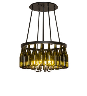 Tuscan Vineyard 20 Light Semi-Flushmount in Black Metal (57|250308)