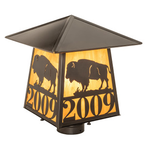 Personalized One Light Post Mount in Craftsman Brown On Brass (57|250013)