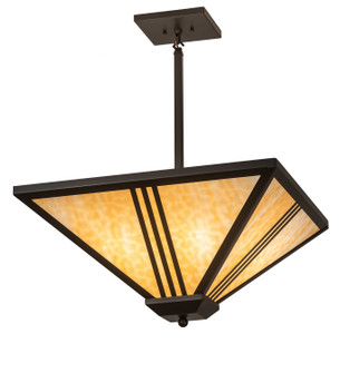 Tres Lineas Four Light Pendant in Wrought Iron (57|249443)
