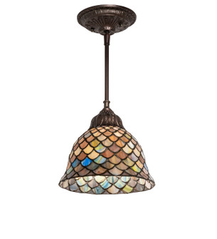 Tiffany Fishscale One Light Pendant in Mahogany Bronze (57|248598)