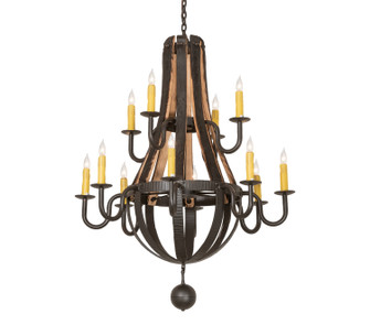 Barrel Stave 12 Light Chandelier in Wrought Iron (57|247815)