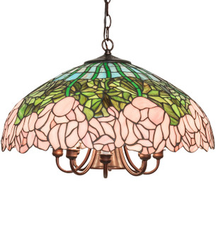 Tiffany Cabbage Rose Nine Light Pendant in Mahogany Bronze (57|246607)