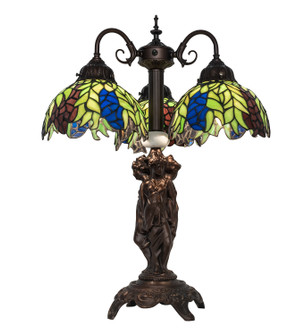 Tiffany Honey Locust Three Light Table Lamp in Mahogany Bronze (57|245478)