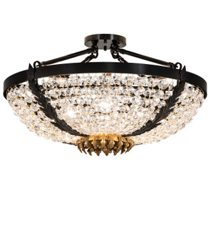 Chrisanne Three Light Flushmount in Mirror Black/ Sahara Gold (57|245004)