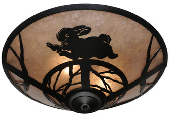 Rabbit On The Loose Three Light Flush Mount in Textured Black (57|243185)
