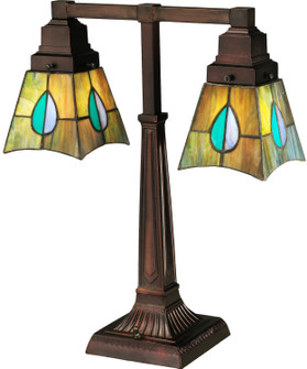 Mackintosh Leaf Two Light Desk Lamp in Mahogany Bronze (57|24284)