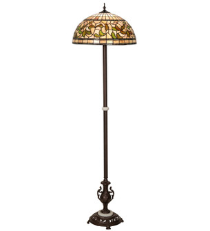 Tiffany Turning Leaf One Light Floor Lamp in Mahogany Bronze/White Onyx (57|242829)