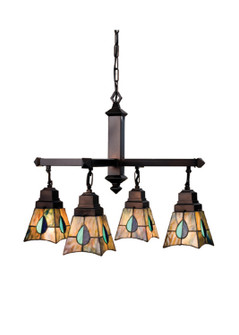 Mackintosh Leaf Four Light Chandelier in Mahogany Bronze (57|24269)