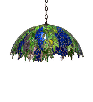 Tiffany Honey Locust Three Light Pendant in Mahogany Bronze (57|241857)