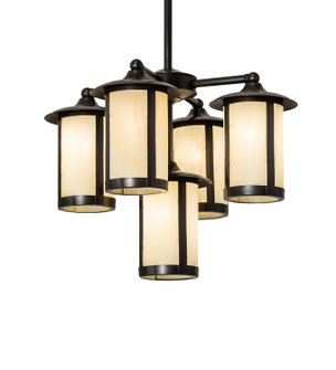 Fulton Five Light Chandelier in Craftsman Brown (57|241310)