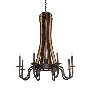 Barrel Stave LED Chandelier in Costello Black Hand Rubbed Iron/Wood (57|241070)
