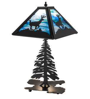 Lone Deer Two Light Table Lamp in Black Metal (57|241050)