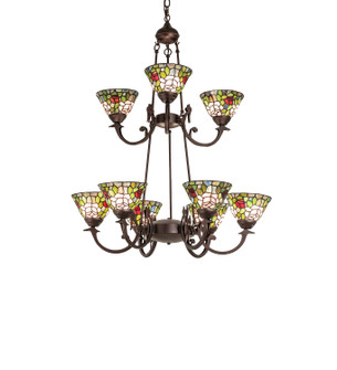 Tiffany Roman Nine Light Chandelier in Mahogany Bronze (57|241038)