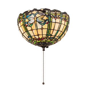 Tiffany Dragonfly Three Light Fan Light in Mahogany Bronze (57|240007)