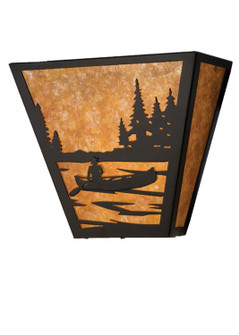 Canoe At Lake Two Light Wall Sconce in Black Metal (57|23941)