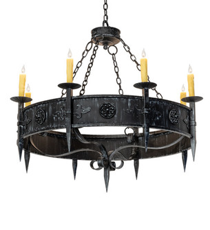 Calandra Eight Light Chandelier in Wrought Iron (57|239061)